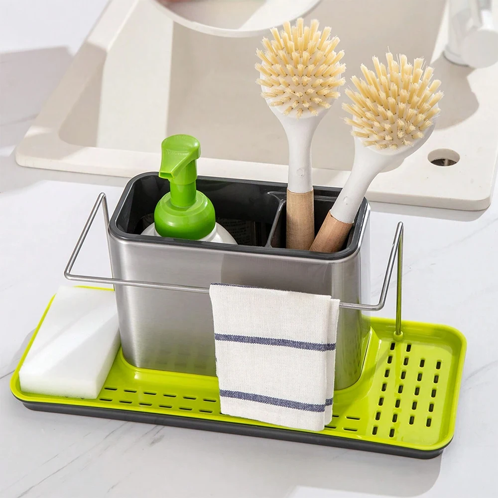 3 в 1 кухонный органайзер для хранения губка раковина вешалка полотенец держатель стирки