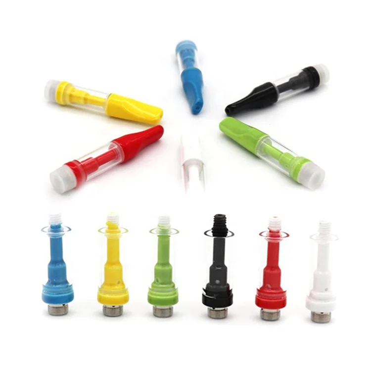 NEW  custom Logo 510 Ceramic Cbd Cartridge 1Ml Disposable Atomizer With Wooden Drip Tip