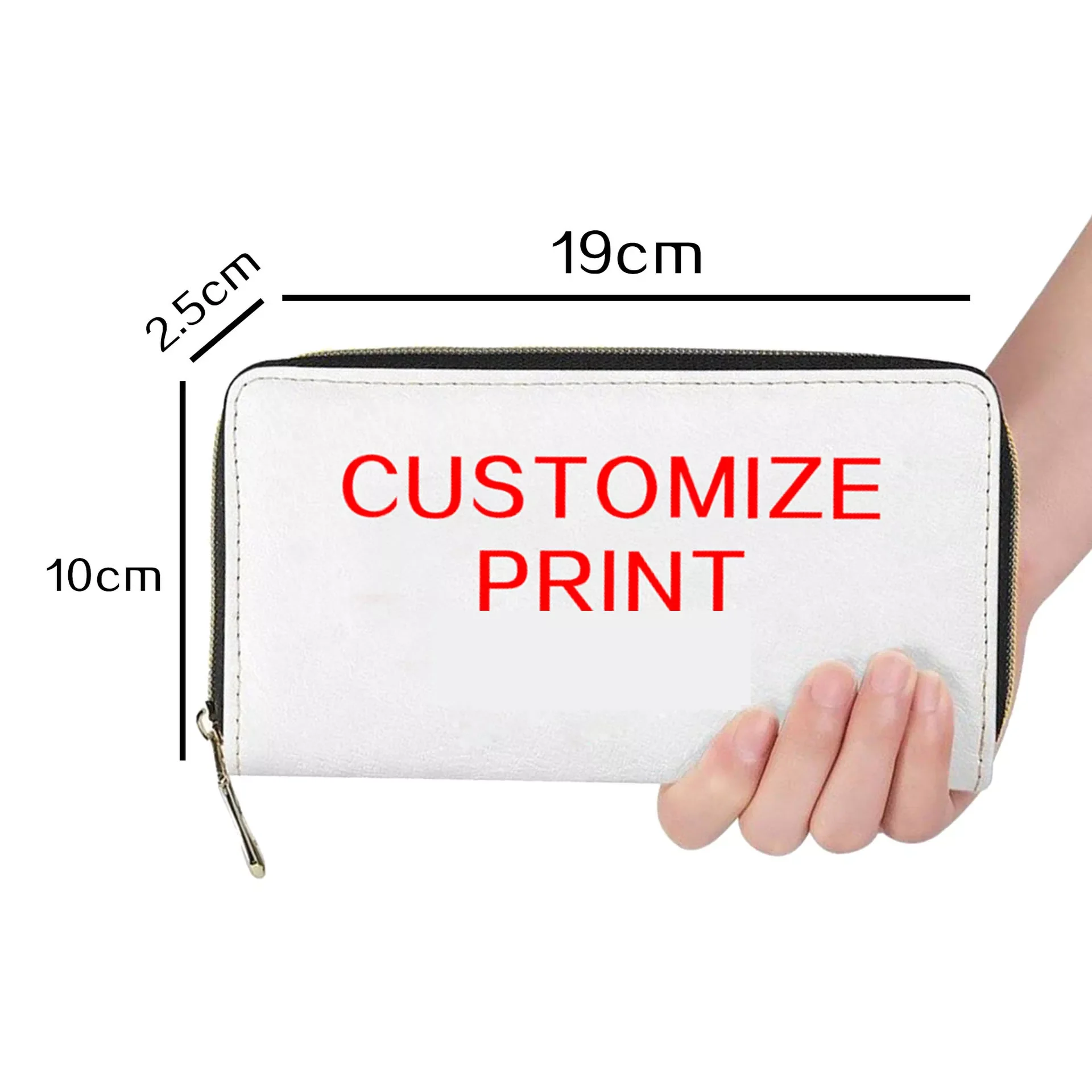 Custom design Printed Products print Sublimation Blanks Faux Leather Zipper Wallet For Men and Women