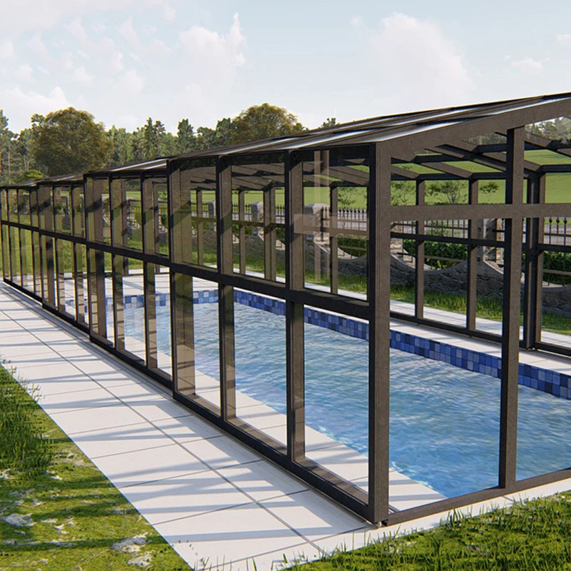 Patio Enclosures Cover For Glass Retractable Roof Polycarbonate Swimming Pool Cover Retractable  Roof