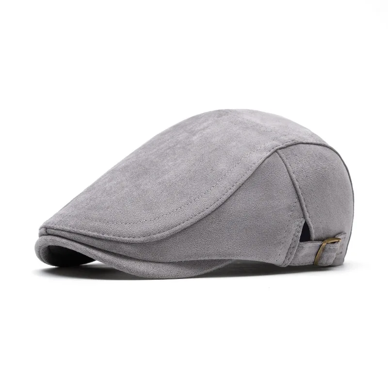 HZM-24538 Winter Autumn New Fashion Genuine Suede leather hat Unisex Style Beret Painter Hat