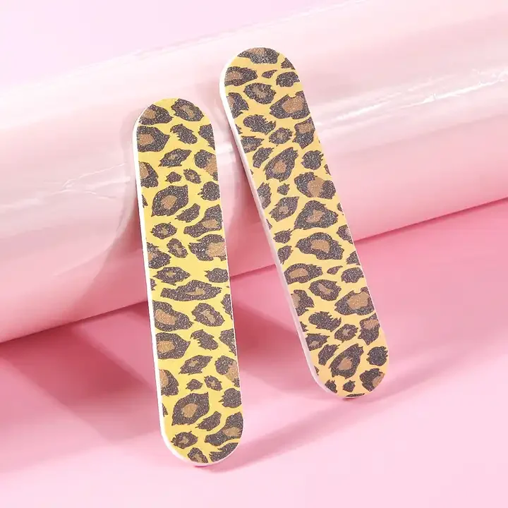 Mixed Patterns Design Soft Touch Nail Polish File Colorful Custom Printed Mini Nail File Buffer Set Sponge Kid Baby Nail File