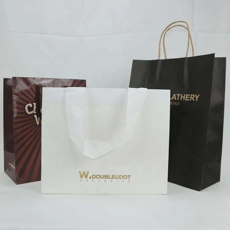Custom Kraft Paperboard Bag with Lamination Brown Paper Gift Bags for Packaging with Your Own Logo