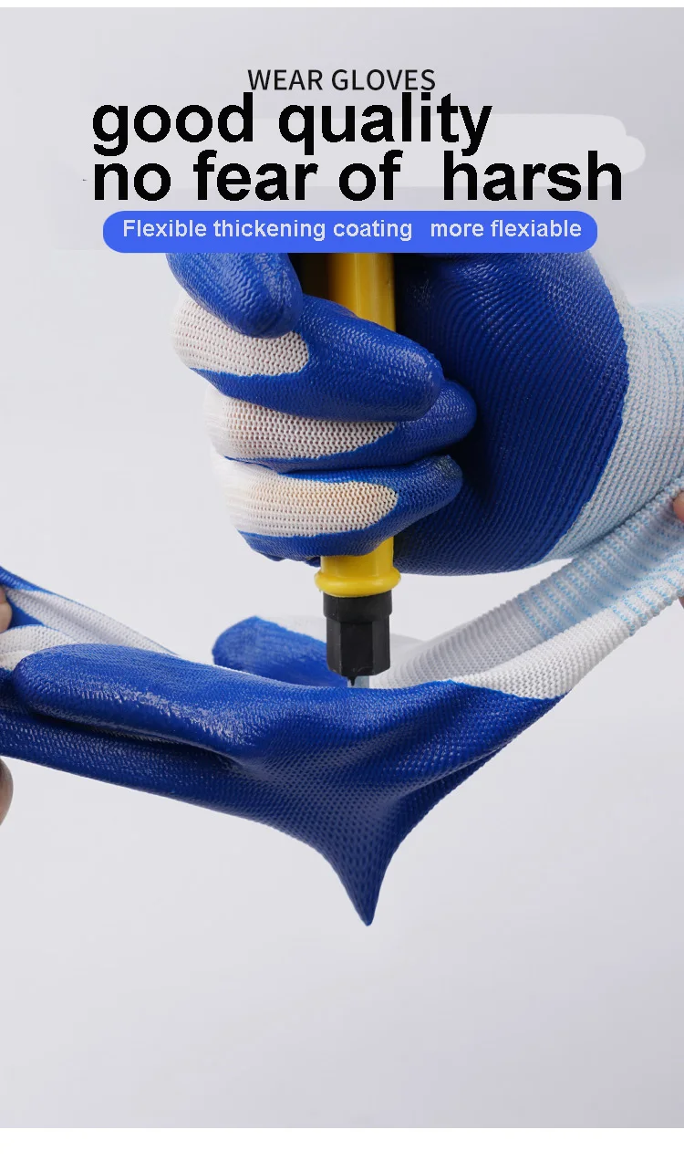 wholesale high quality Smooth nitrile coated gloves construction gloves working gloves for worker