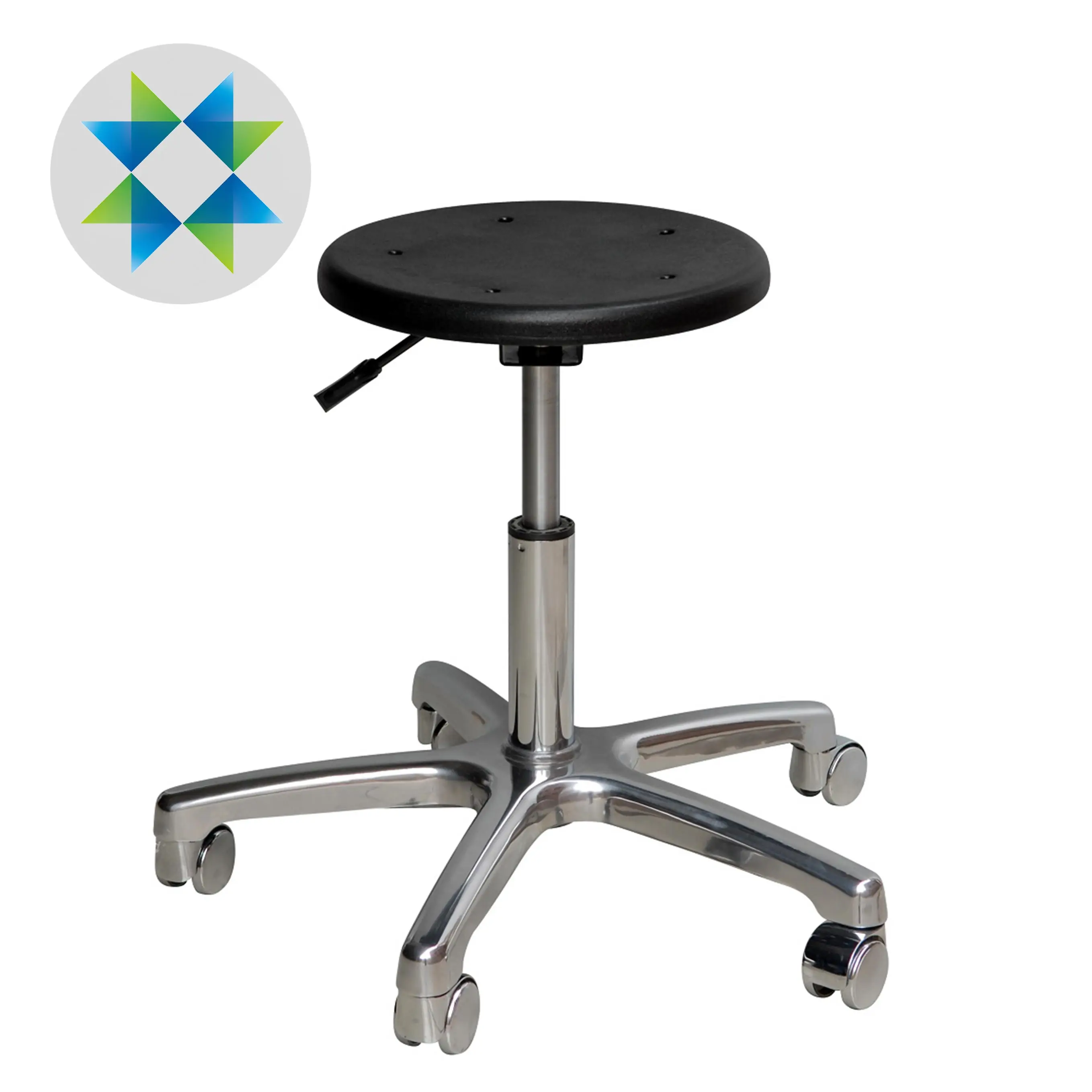 SKPURE  in stock custom size PU stainless adjustable height Anti-static lifting chair Spin the little round stool
