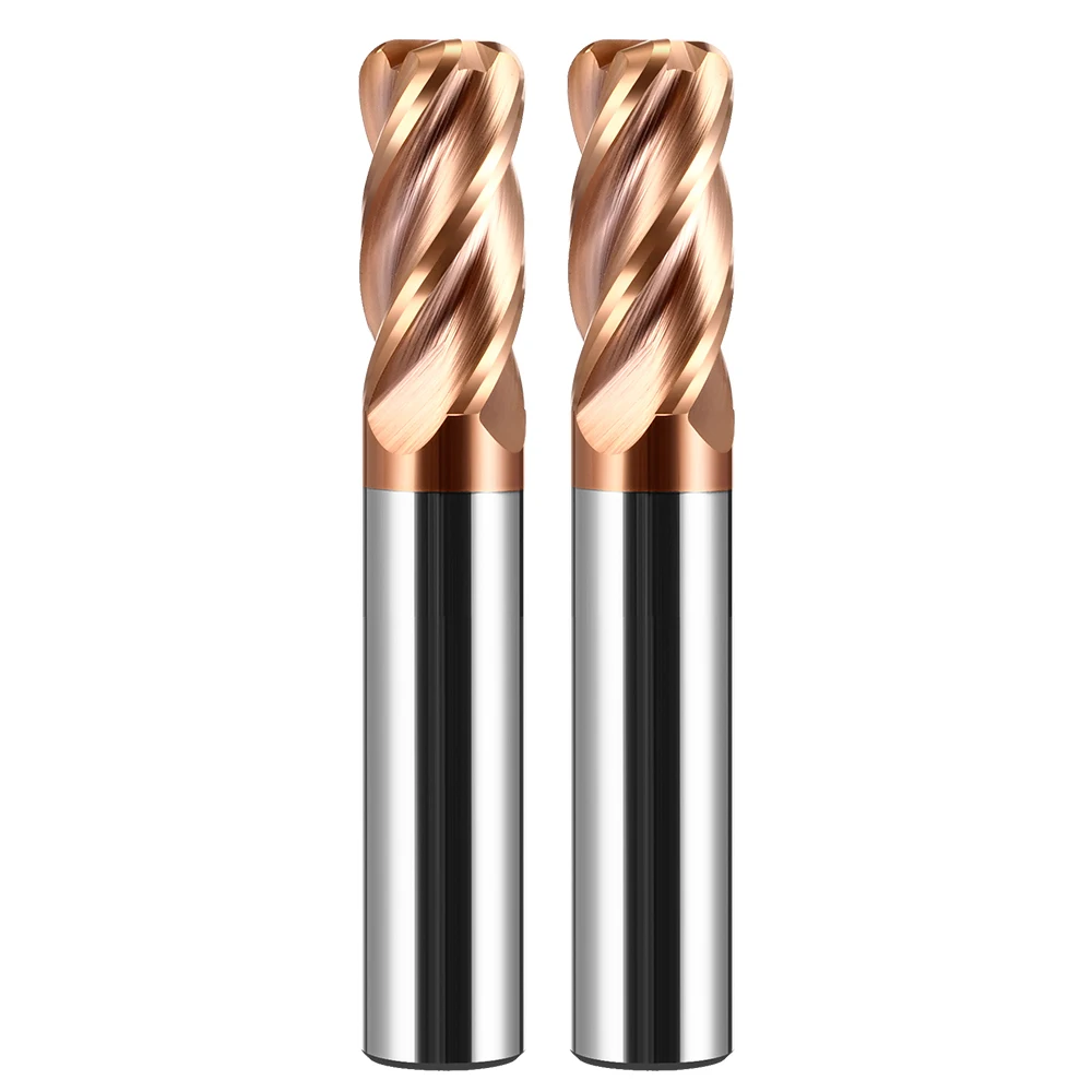4 flute ball nose end mill 1mm CNC  cutting Tool Milling Cutter Router Bits Face End Mill R0.2 R1.0  R0.5 R2.0 R3.0