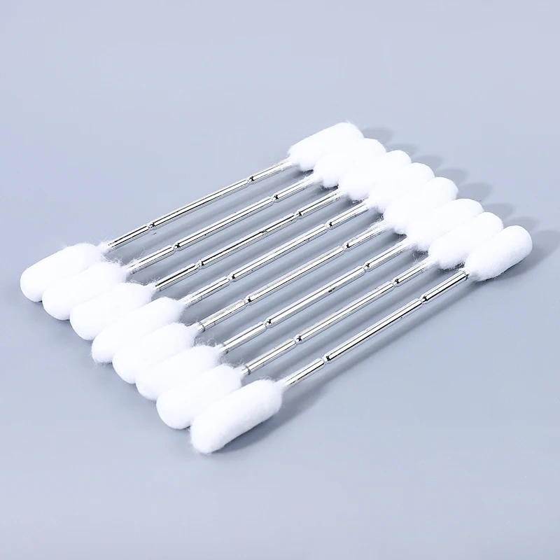 High-Quality Silver Stick Cotton Swab with Absorbent Tips for Precise Application of Skincare Products