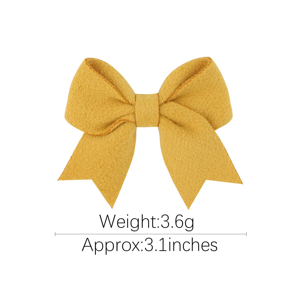 Wholesale 17 Colors Custom Solid Color Duckbill Hair Clip 3.1inches Cute Fabric Hair Bows For Girls Accessories
