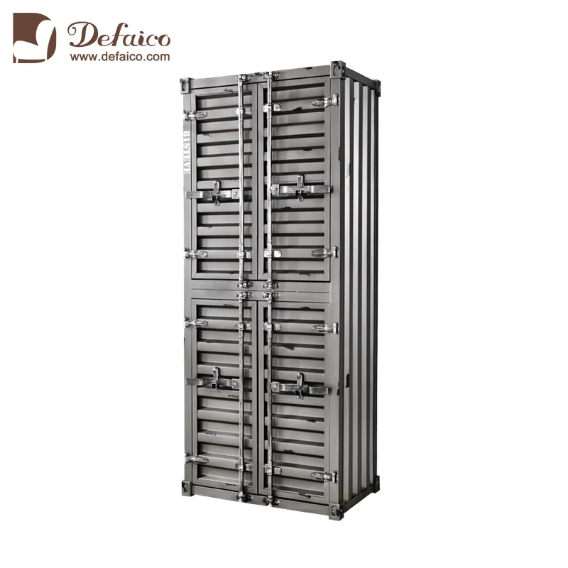Large High Shipping Container Storage Bookshelf  Iron Board Frame Industrial Vintage Retro With Doors