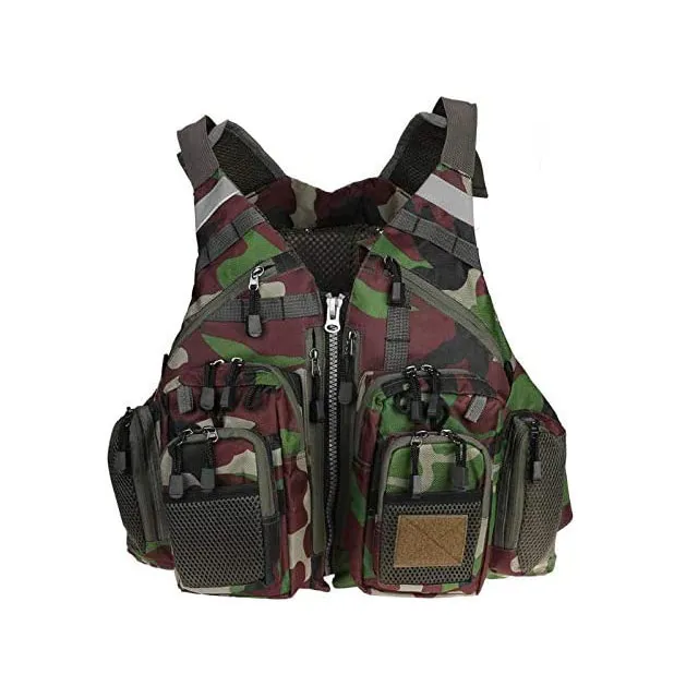 Kayak fishing life vest waterproof multi-pockets adjustable outdoor fishing vest for swimming sailing boating kayak floating