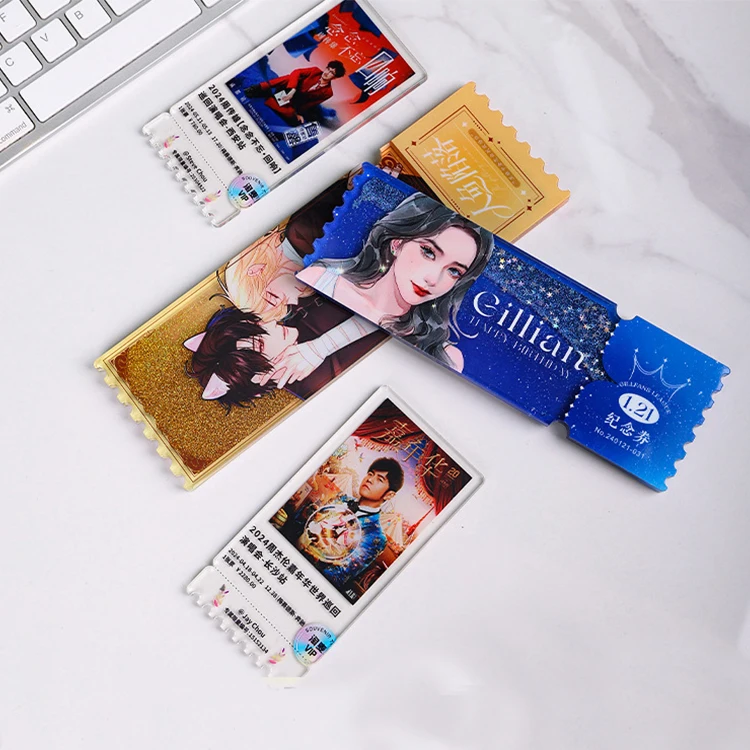 Пользовательский прозрачный Kpop фотокард жидкий билет ПВХ аниме акриловый держатель на заказ голографическая Фотокарта