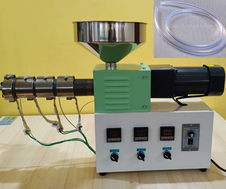 SJ25 experimental single screw extruder PE, PVC plastic extruder for tube
