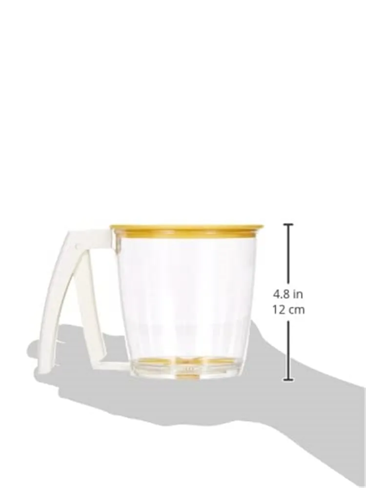 Factory Wholesale Hand held Baking Powdered Sugar Plastic Flour Strainer Cup Powder Mesh Sieve Flour Sifter