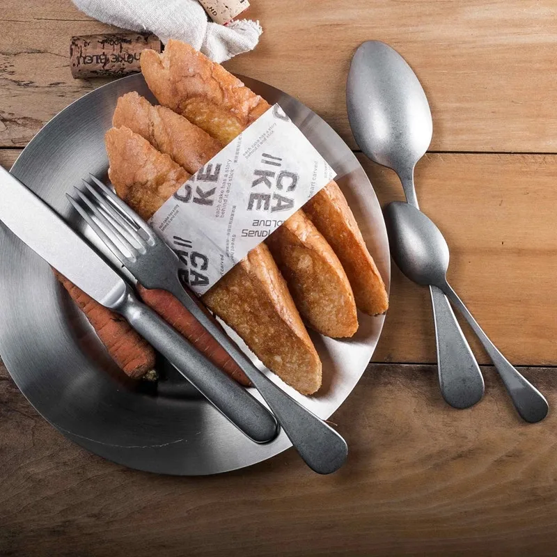 Antique Vintage Roma Flatware set stainless steel Cutlery Old English Style baguette couverts set great quality