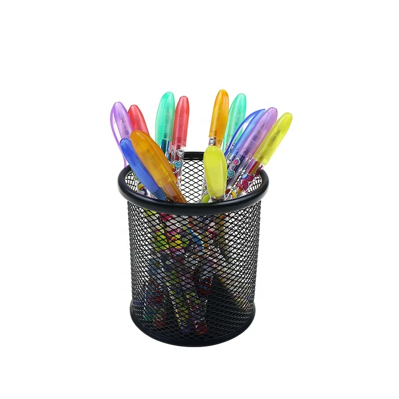 Multiple Colour Plastic 0.8mm Gel Pen Set of 6 Fancy Pattern Drawing Glitter Colored Gel Ink for Kids