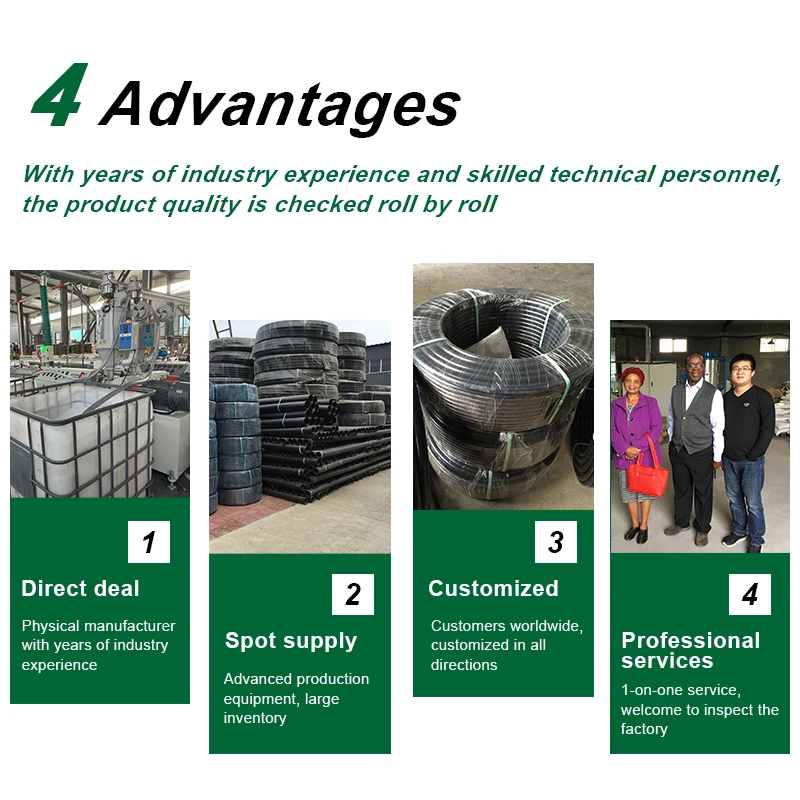 Black 2 Inch 100m Poly Pe Material Tubes Rolls Polyethylene 50mm HDPE PN10 Agricultural Farm LDPE Drip Tube Drip Irrigation Pipe