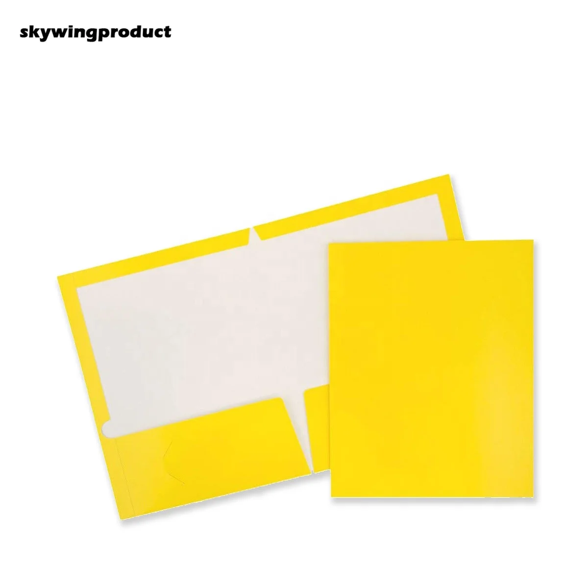 skywingproduct Office Supplies Yellow 25pcs/Pack Durable letter Two Pocket Portfolio Paper File Folders