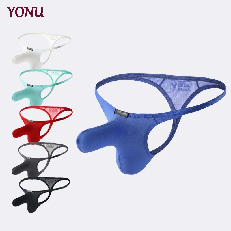 High Quality Breathable Mesh Underwear Low Waist Sexy Seamless Elephant Nose Thong For Men