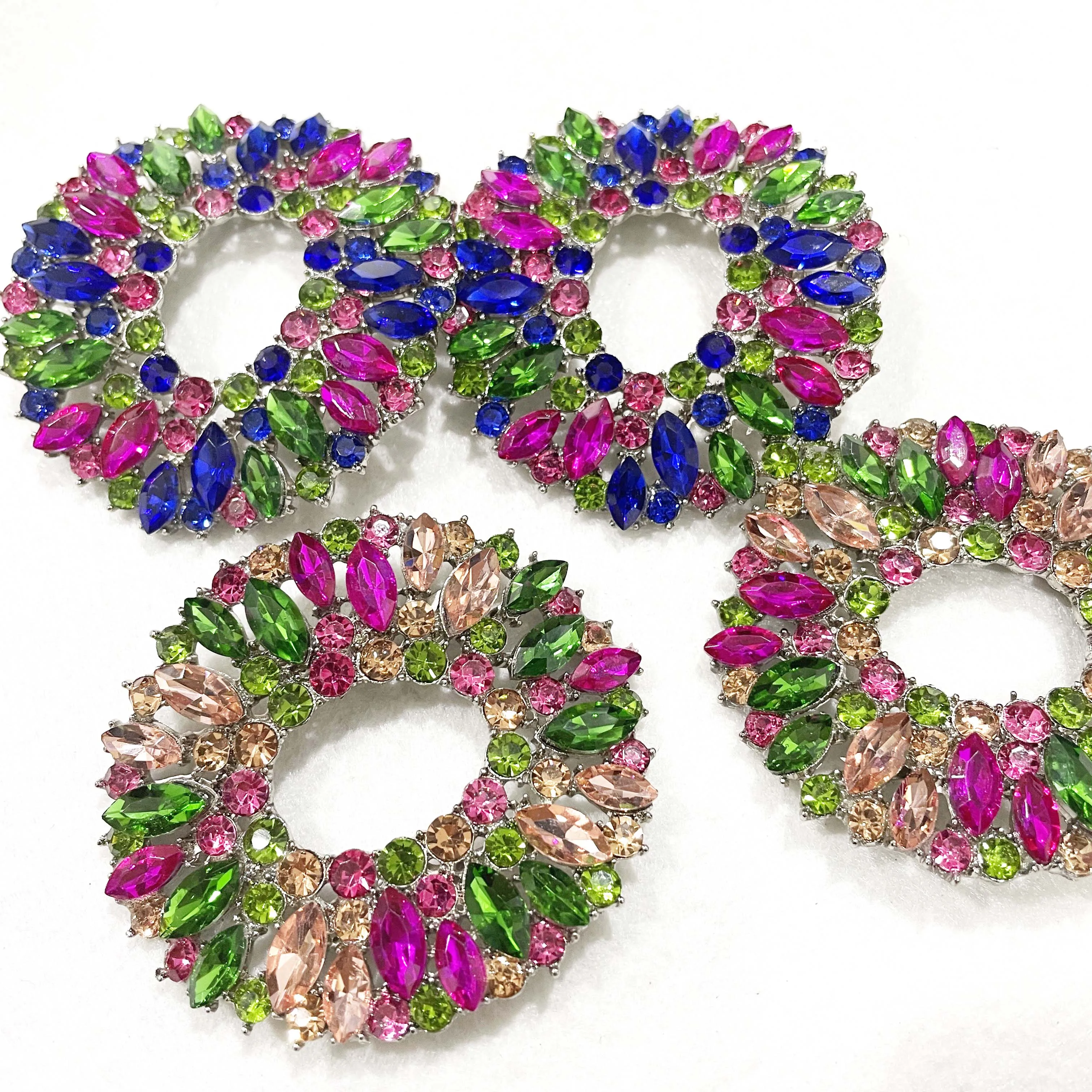 2023 Summer  Shoes Charms Rhinestone Shoes Buckle Metal Accessories Heel Colorful Crystal Charms Decoration Accessories