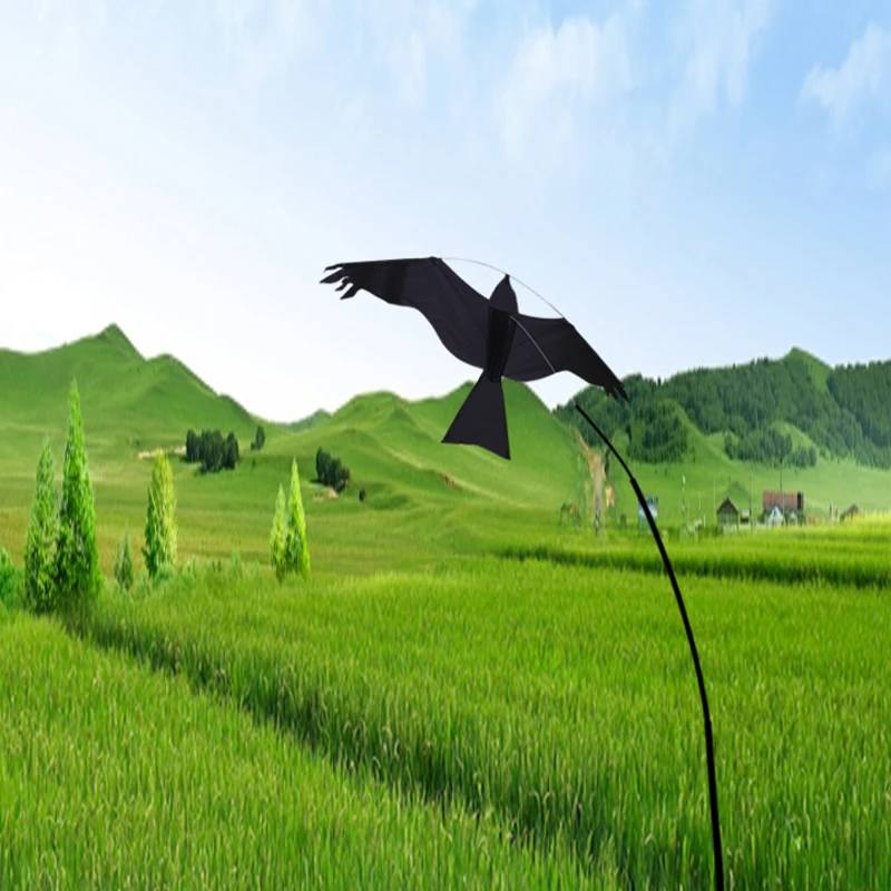 2024 New Arrival Black Scaring Bird Eagle Kites Easy Operate Flying Agriculture Kites Wholesale Children Fabric Nylon Material