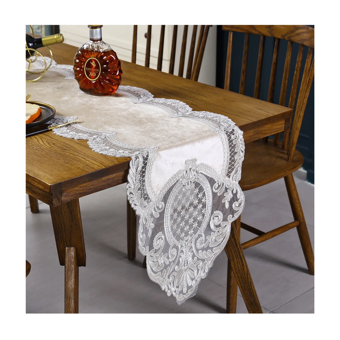 
T019 Re American Table Runner Hollow Lace Tea Table Tablecloth Cooffee table runner 