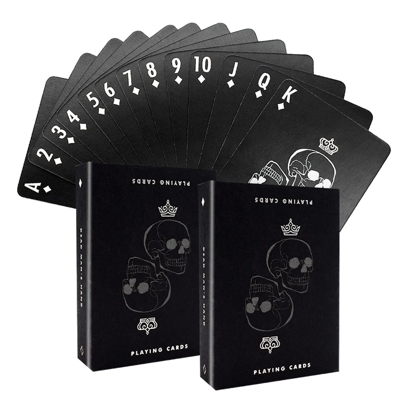 SFT Free Sample Custom Logo Design Matte Black Foil Paper Poker Playing Cards With Tuck Box