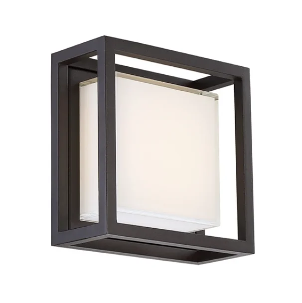 modern aluminum ip44 matte black pc shade square led outdoor wall lights exterior wall mounted