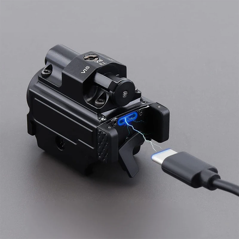 USB-C Rechargeable Tactical Laser Sight Green Red led Combo Light with Flashlight