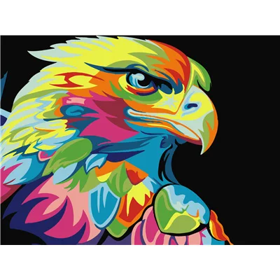 Wholesale DIY digital painting by numbers colorful lion wall pictures canvas painting