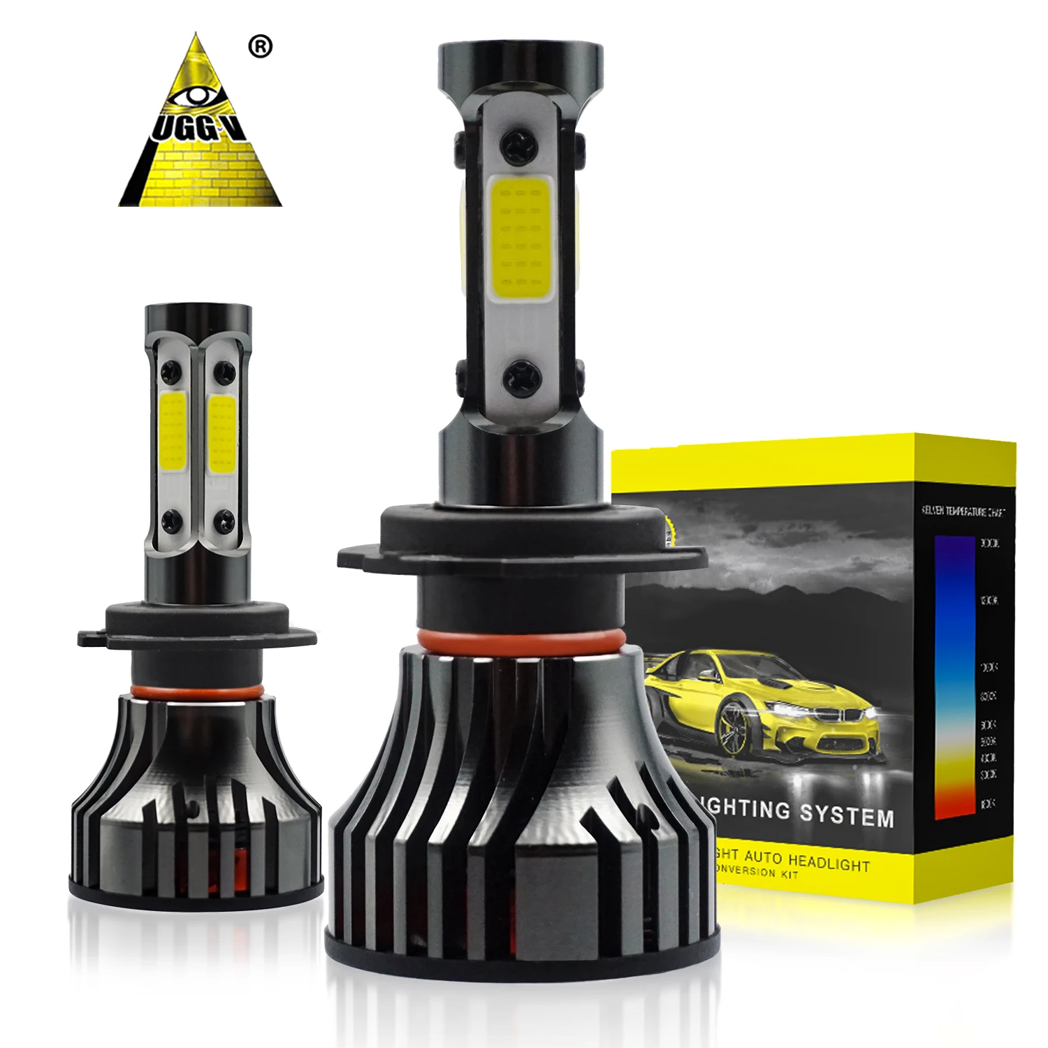 auto led light for headlight UG4 4 Sides led headlight Bulbs H4 H11 9006 9005 H7 9004 9007 H13 360 luces led para automovile