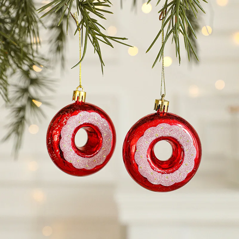 Hstyle Luxury Santa on the Ball Plastic Xmas Hanging Pendant Christmas Tree Decorations Ball Ornaments Gifts Holiday Decorations