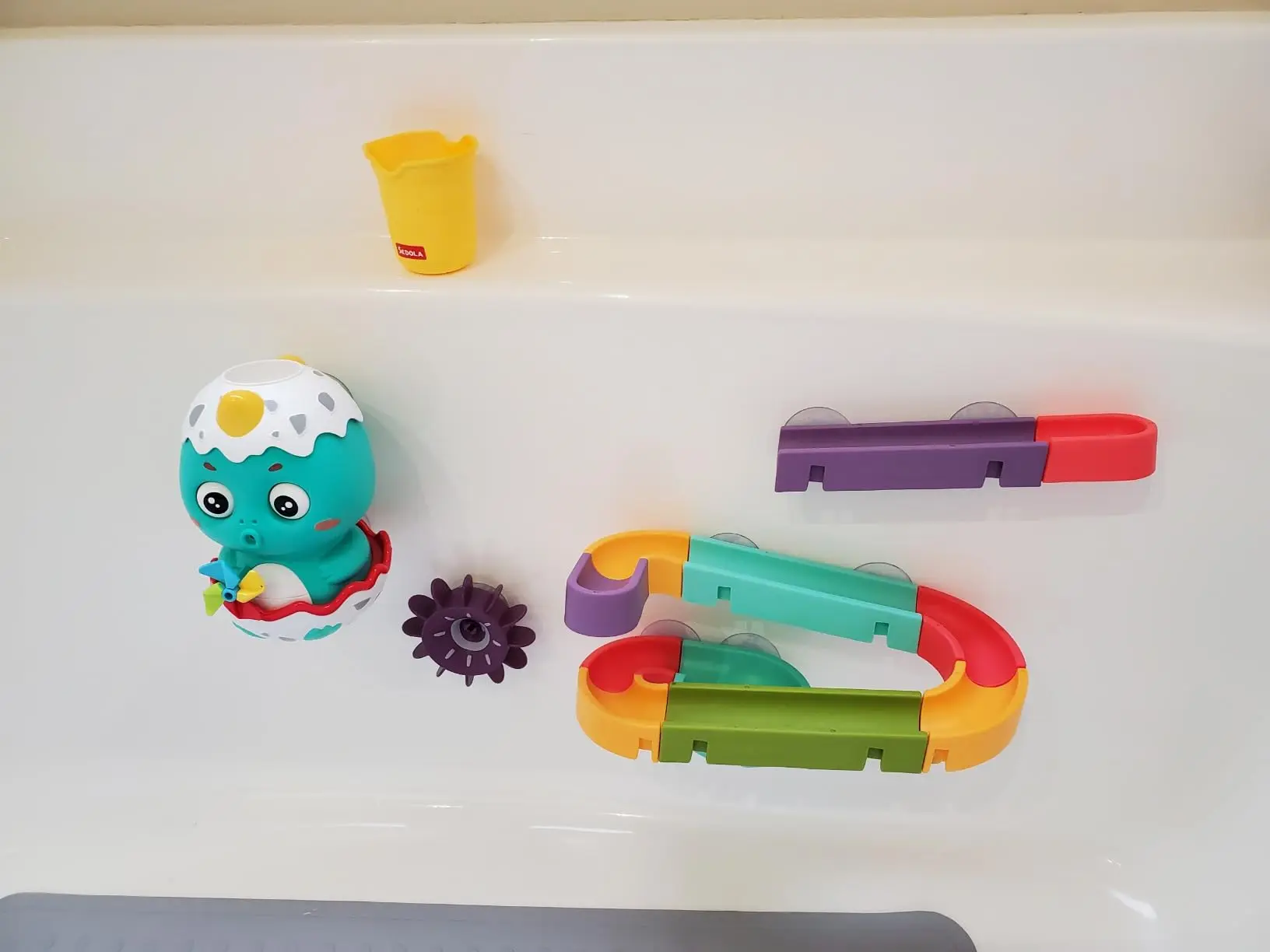 Dinosaur Bath Toys For Kids DIY STEM Bathroom Shower Toddler Bathtub Pool Blocks Track Water Slide Bath Balls Tracks