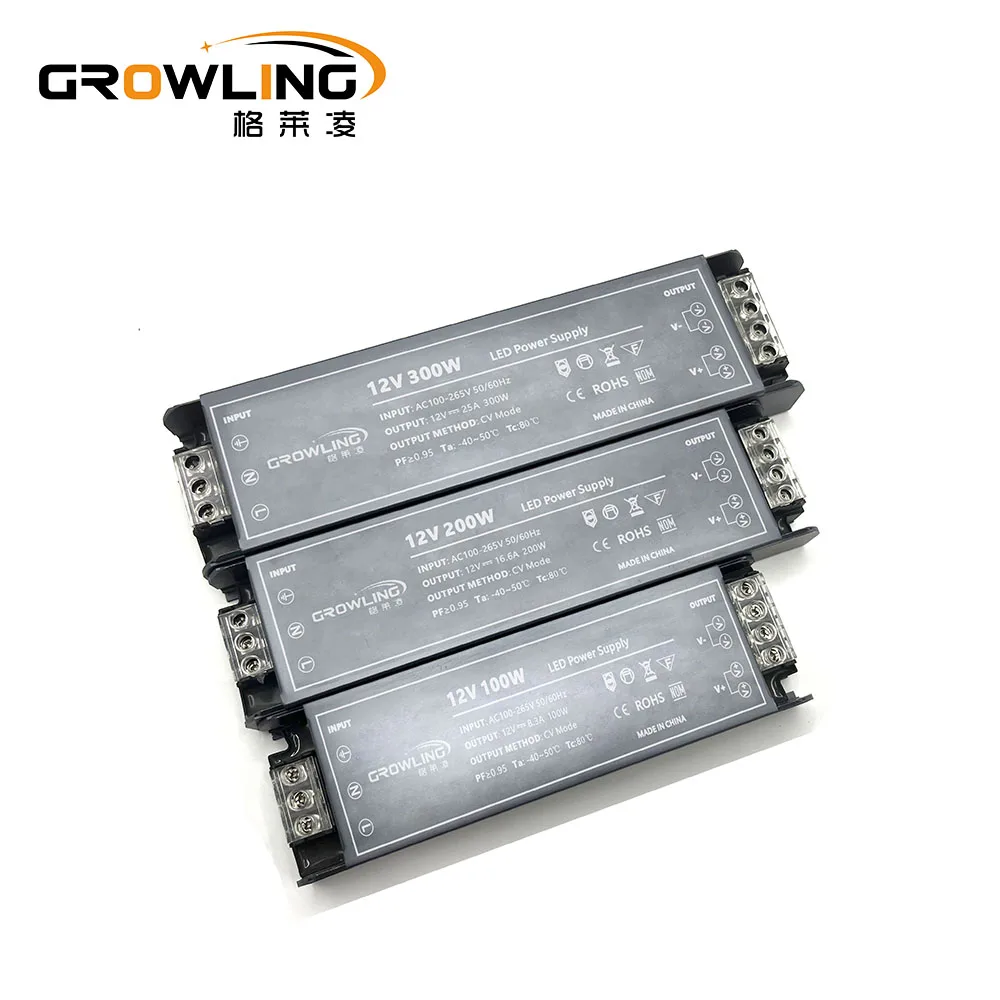 Growling pf0.95 ip20 smps 24v led driver 200w power supply for led strip