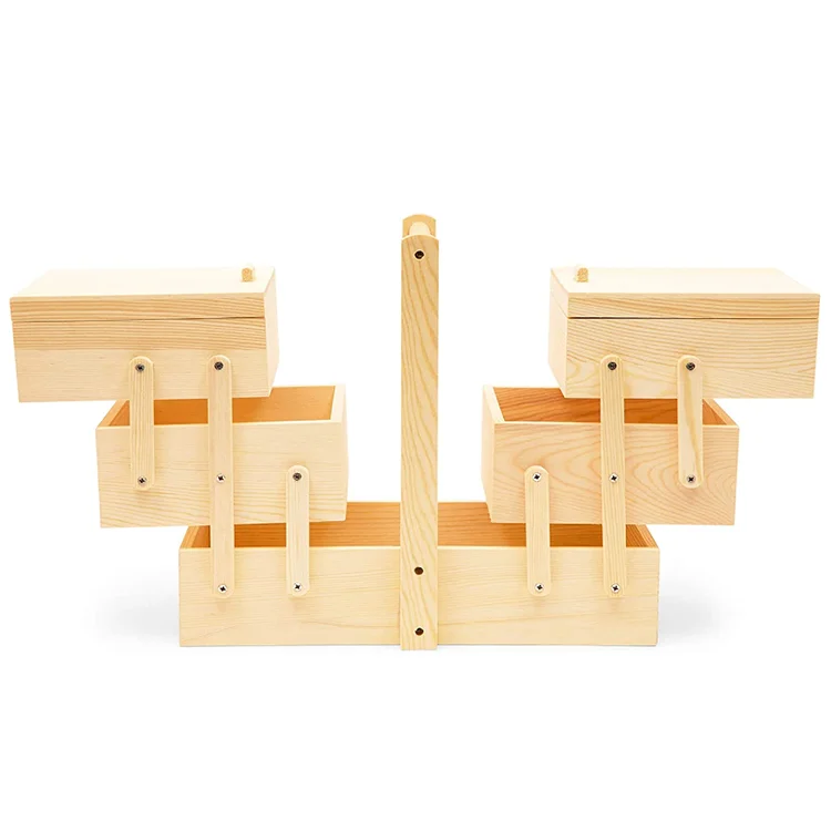 
Modern Style Solid Wood Furniture Natural Pin Cushioned Wooden Handcrafted Sewing Jewellery Box 