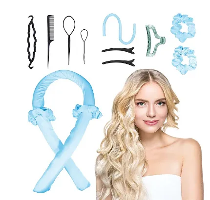 Hot Selling 10 Pieces/Set Curling Rod Headband Sets No Perm Sleeping Curl Artifact Headband Sleep Sponge Curling Stick