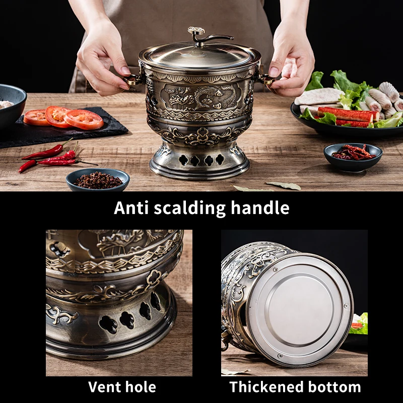 Hotel Classic Personal Hot Pot Mini Alcohol Stove Shabu Shabu Single Stainless Steel Hot Pot
