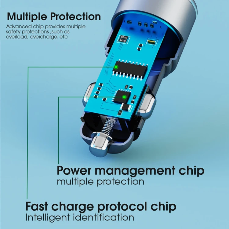 Car Charger Adapter USB A Type-C Fast Charging Smart Gadgets Quick PD3.0+QC3.0 36W Mobile Phone Car Charger Adapter