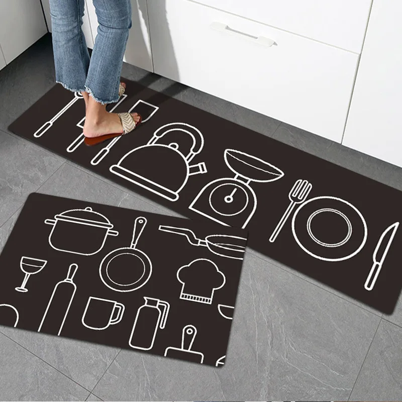 2022 China Factory Non-slip Durable Pu Foam Geometry Printed Anti Fatigue Floor Long Kitchen Mats