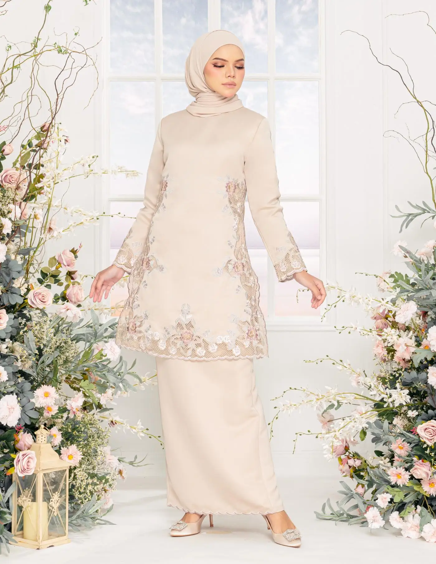 Новейший однотонный темно-синий мусульманский комплект из 2 предметов Baju Kurung Borong, Малайзия, закрытый камень, абайя, Дубай