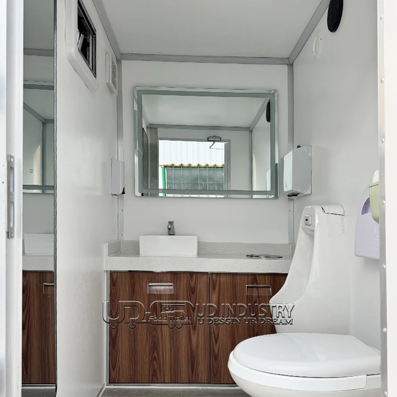 Customized  Prefab Public Portable Mobile Camping Outdoor Bathroom Restroom  Portable Toilet  And Toilet CabinFor Sale