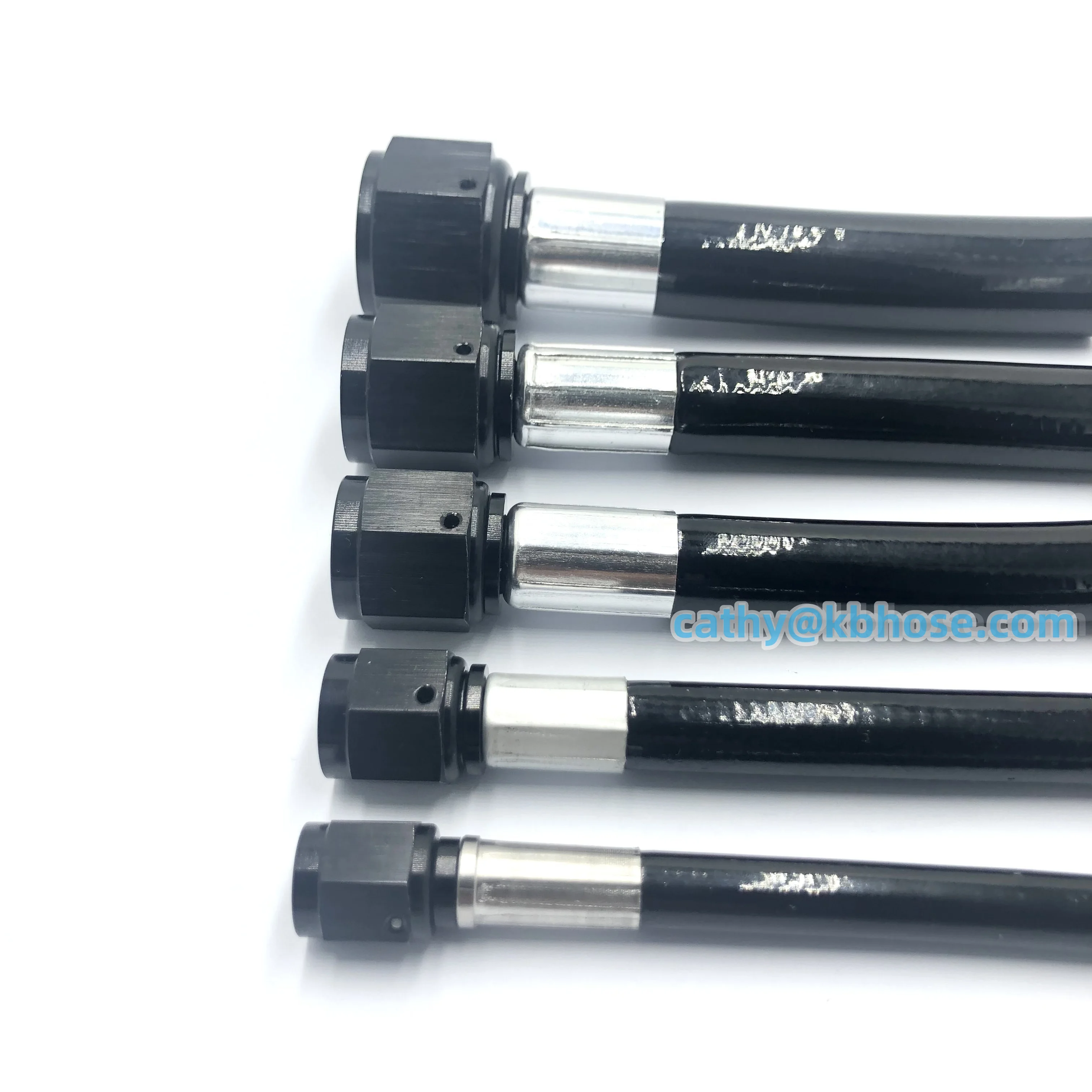 Aluminum Black 6AN AN6 #6 Crimp on Bend Swivel Hose End Fitting for Braided Fuel Hose with Crimp Sleeves Ferrules