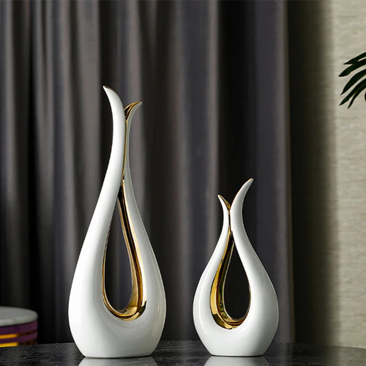 high quality living room tabletop unique white luxury christmas home decor ceramic vase for home decoration