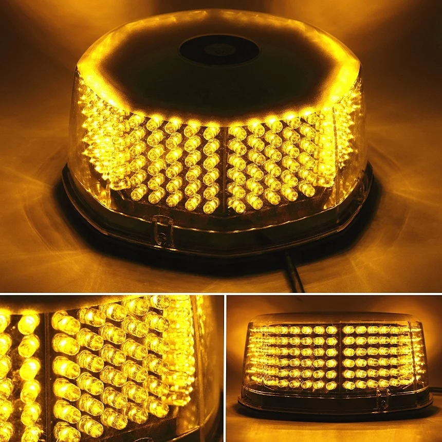 Amber 240 LED 14 Flash Modes Revolving Safety Warning Caution Lights For 12V Vehicles Trucks Car Emergency Strobe Beacon Light
