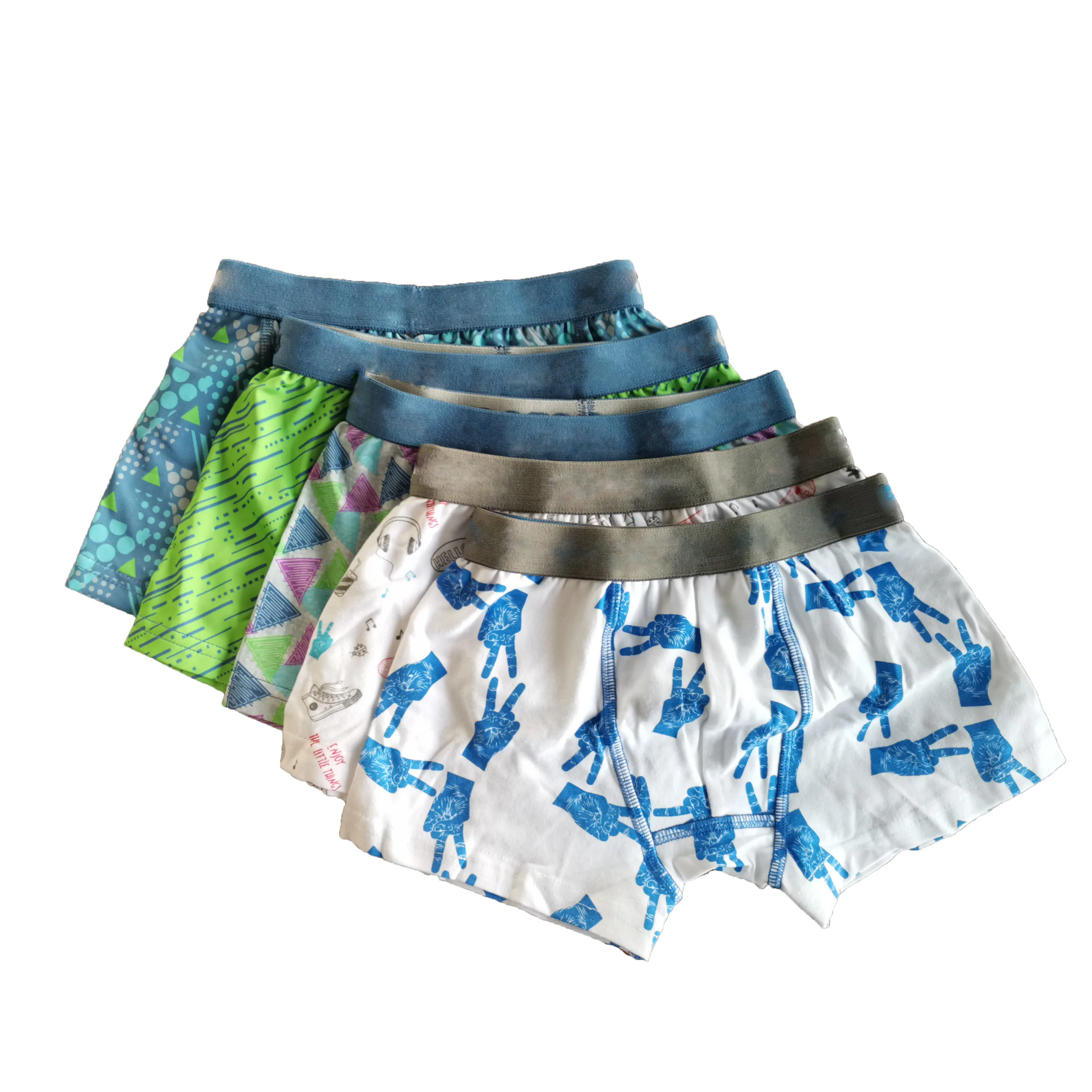 Cute All Over Printed Customized with Logo Boxer Shorts Brief for Men Teen Boy Kids Underwear