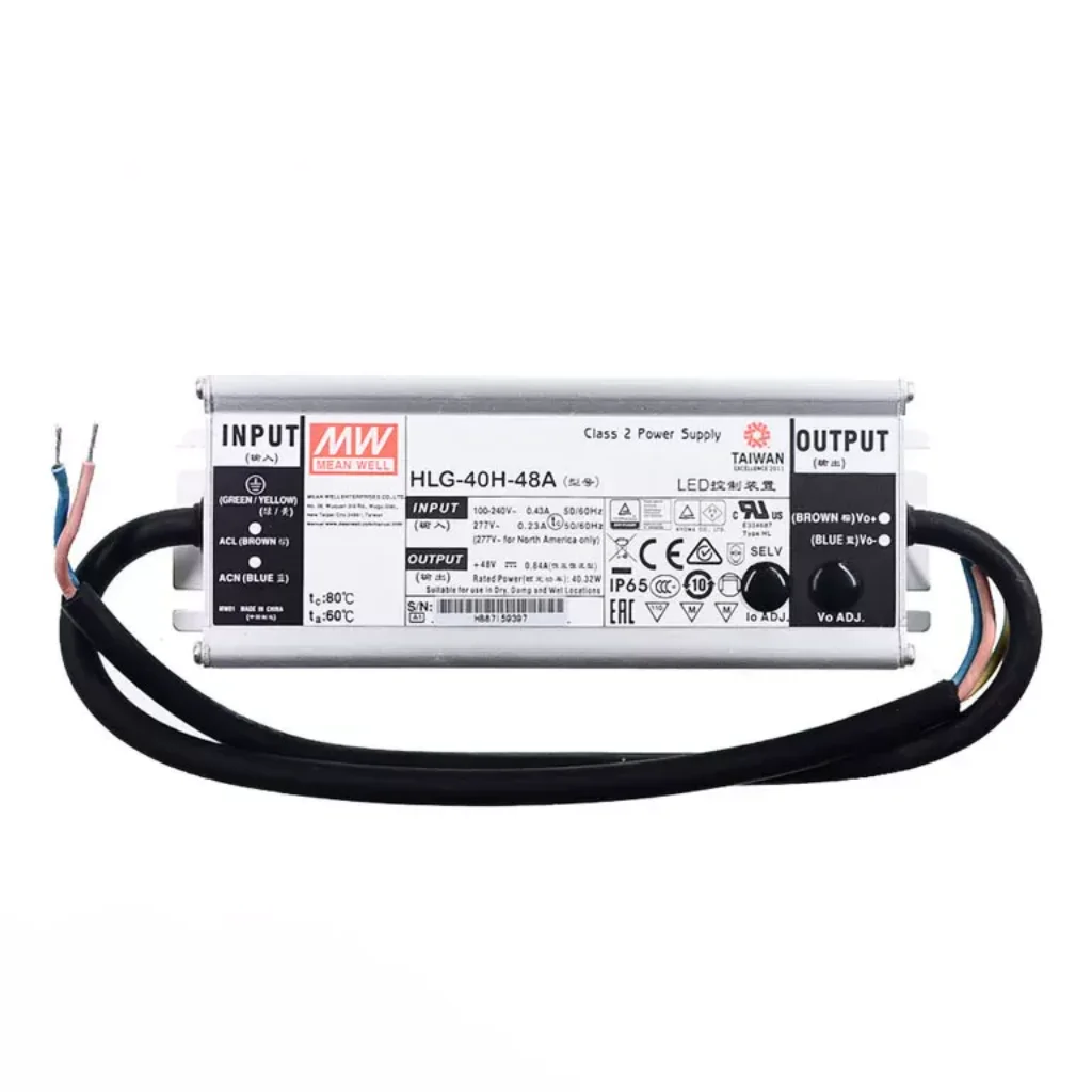 Mean well HLG-40H Series 40W 12V 15V 20V 24V 30V 36V 42V 48V 54V LED Power Supply Waterproof LED Driver For Grow Light