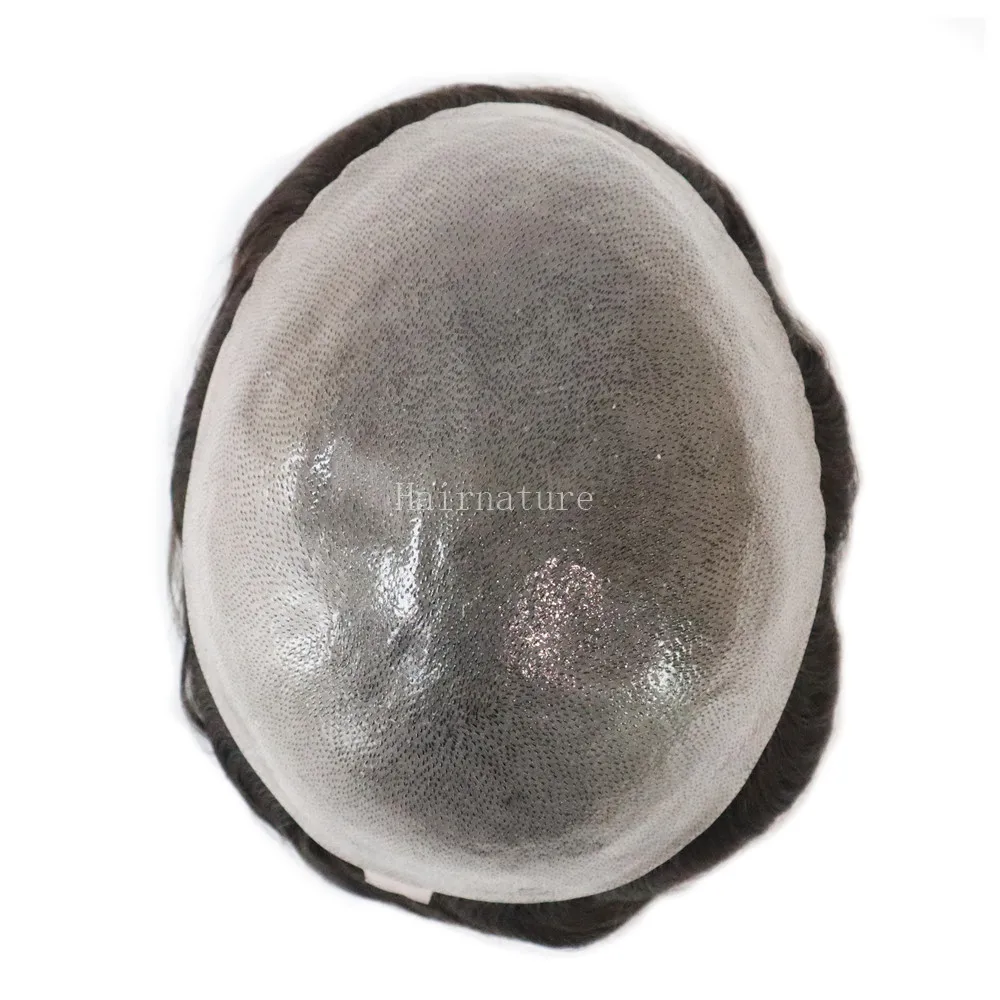 Skin V - PU Toupee Human Indian Hair Unit For Men Prosthesis