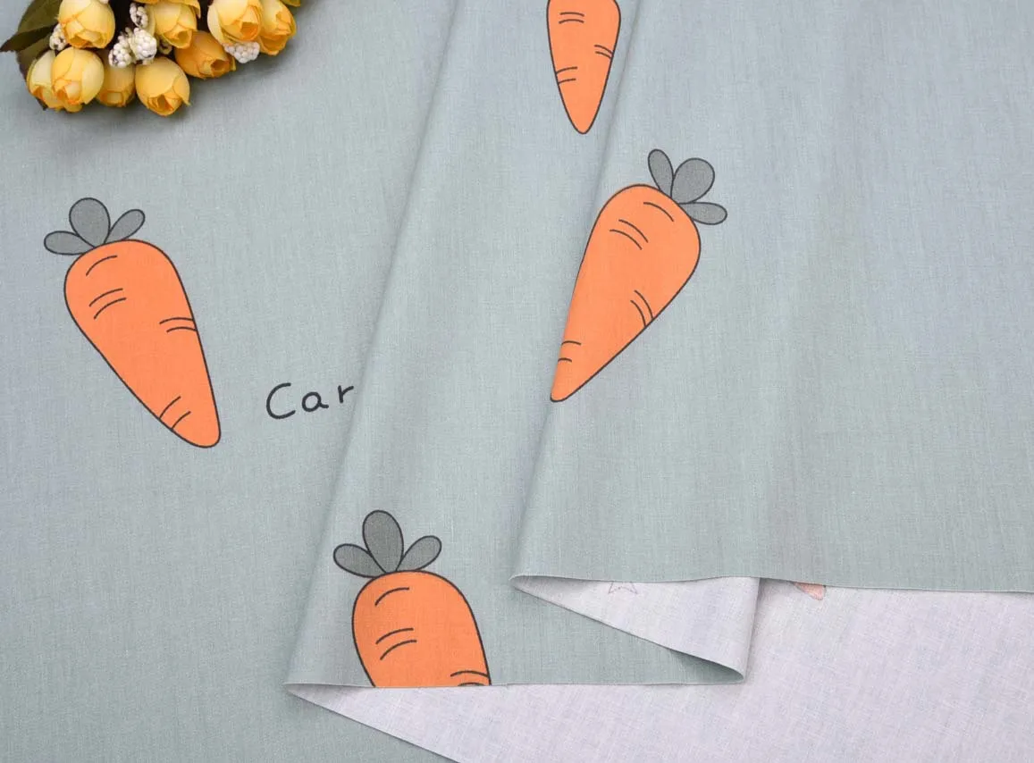 Pretty carrot fabrics cotton textiles 100% cotton printed