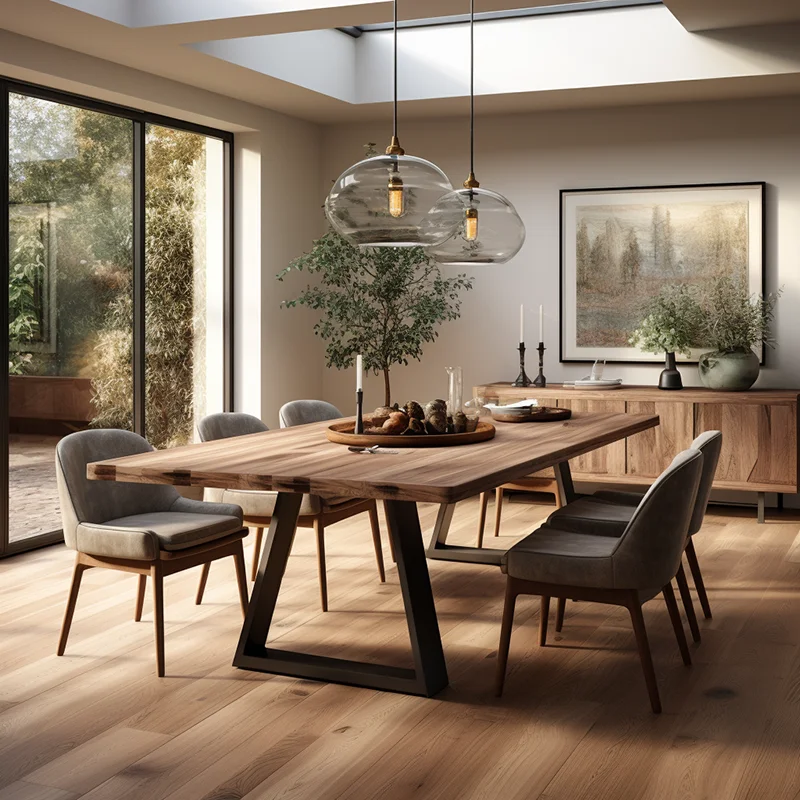 Mrs Woods American Style Dining Room Furniture Solid Wooden Dinning Set With 6 Chairs Dining Table