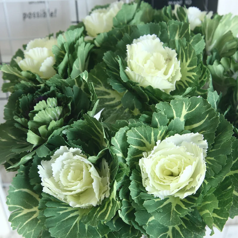 V192-2 Wholesale decorative new design fakes cabbage artificial silk flowers for clothes
