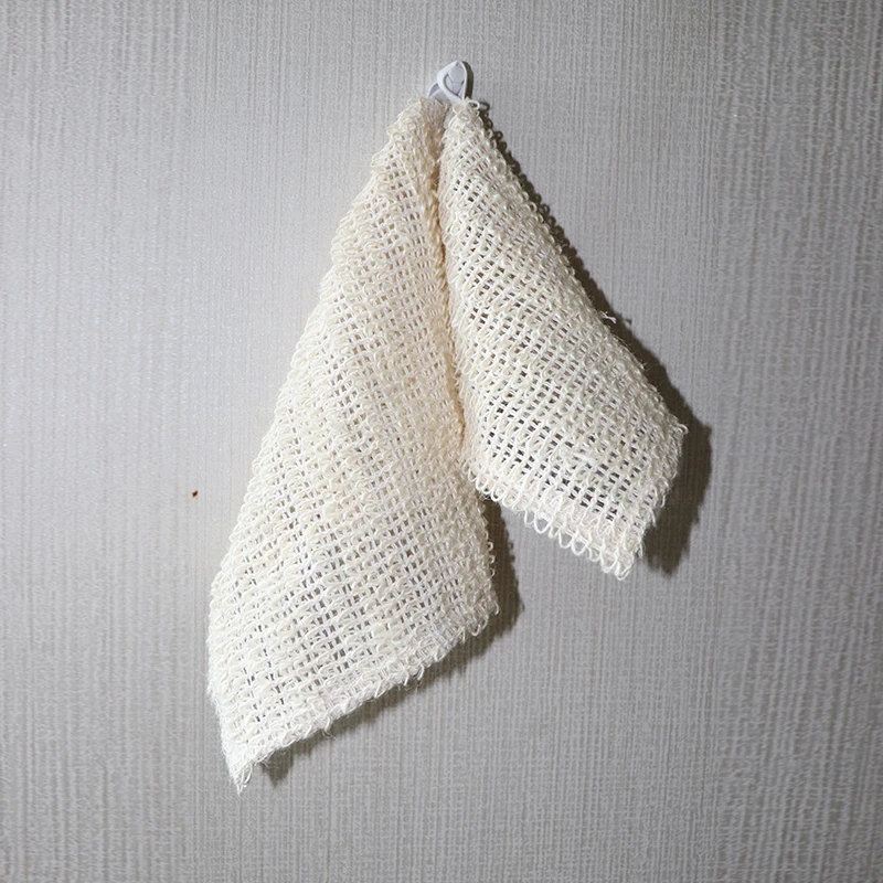 Household Eco Friendly 100% Renewable Body Scrubber Hemp Sisal Washcloth